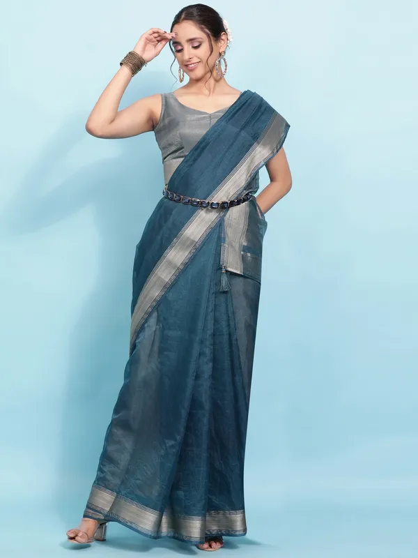 Suha_Womens_Grand_Fashion_Ethnic_Blue_Color_Saree