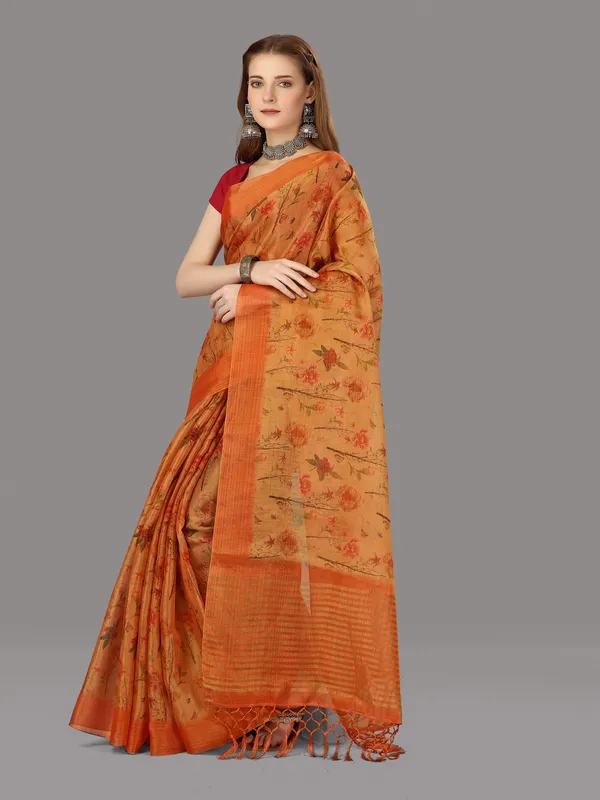 Suha_Womens_Grand_Fashion_Ethnic_Orange_Color_Saree