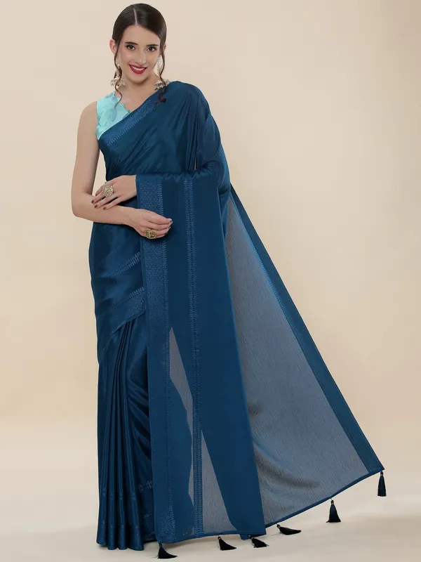 Suha_Womens_Grand_Fashion_Ethnic_Turquoise_Blue_Color_Saree