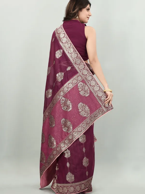 Suha_Womens_Grand_Fashion_Ethnic_Maroon_Color_Saree