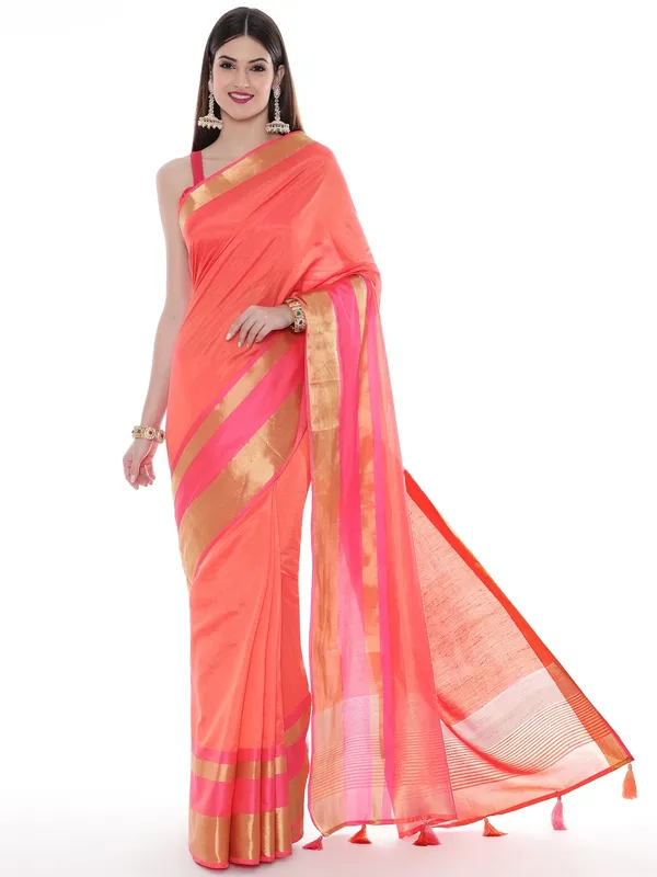 Suha_Womens_Grand_Fashion_Ethnic_Peach_Color_Saree