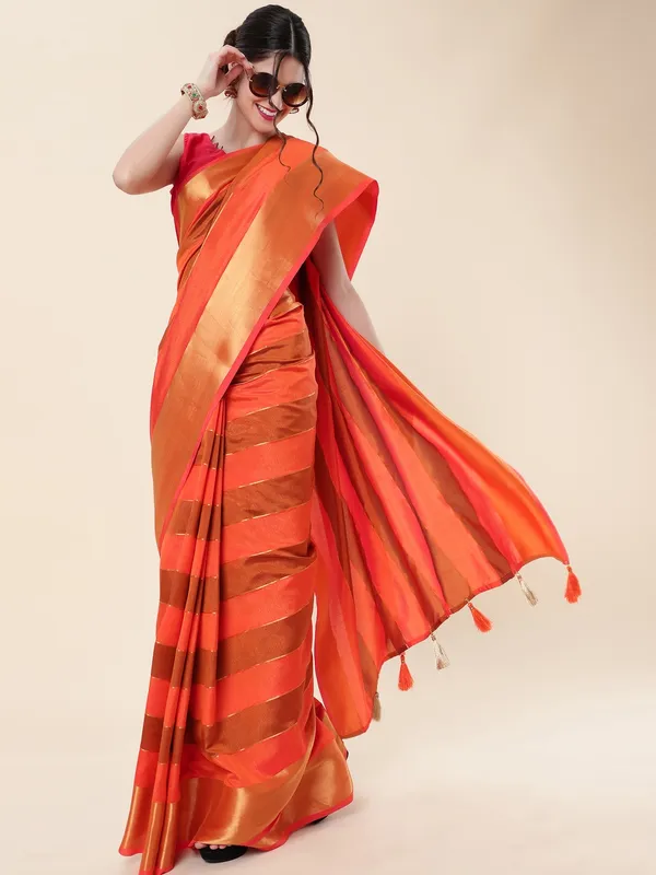 Suha_Womens_Grand_Fashion_Ethnic_Orange_Color_Saree