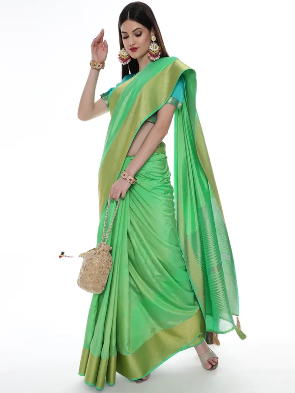 Suha_Womens_Grand_Fashion_Ethnic_Green_Color_Saree