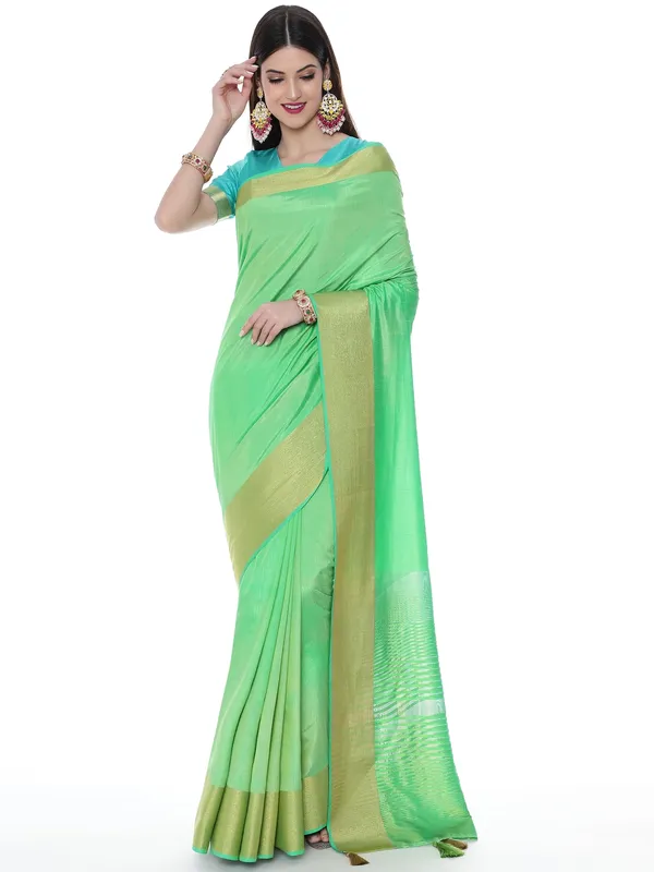 Suha_Womens_Grand_Fashion_Ethnic_Green_Color_Saree