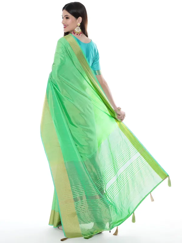 Suha_Womens_Grand_Fashion_Ethnic_Green_Color_Saree