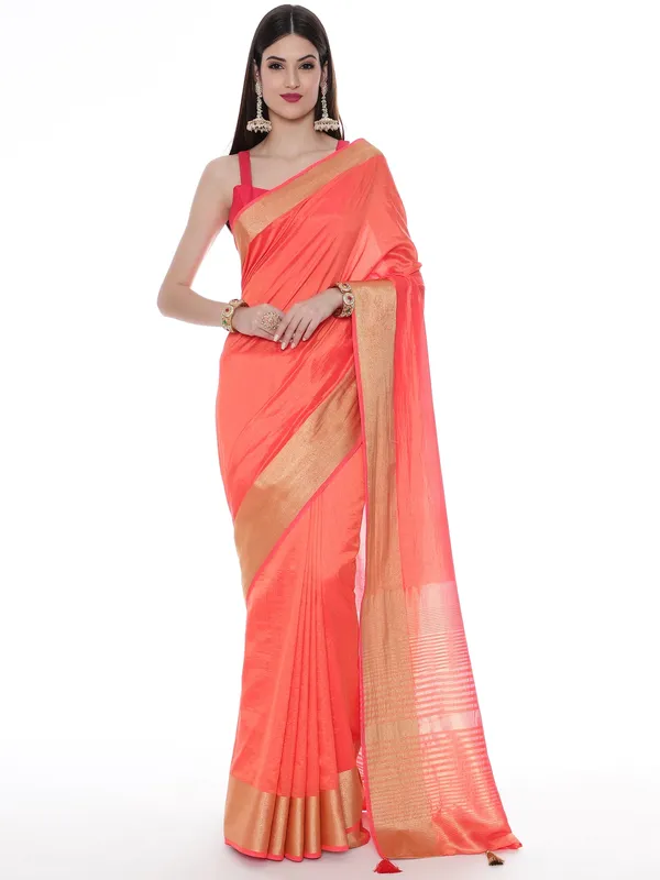 Suha_Womens_Grand_Fashion_Ethnic_Peach_Color_Saree