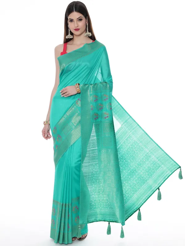 Suha_Womens_Grand_Fashion_Ethnic_Blue_Color_Saree