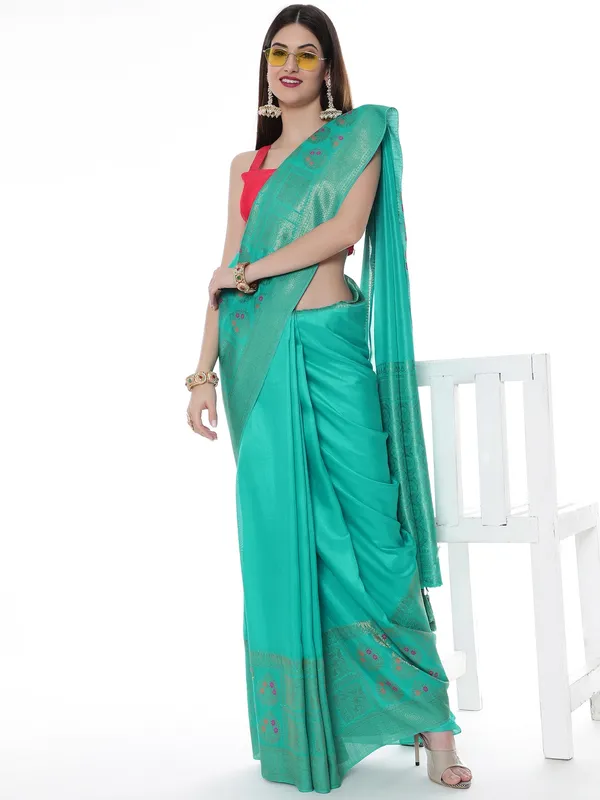 Suha_Womens_Grand_Fashion_Ethnic_Blue_Color_Saree