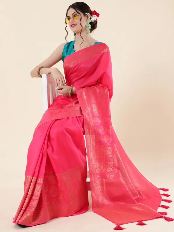 Suha_Womens_Grand_Fashion_Ethnic_Pink_Color_Saree