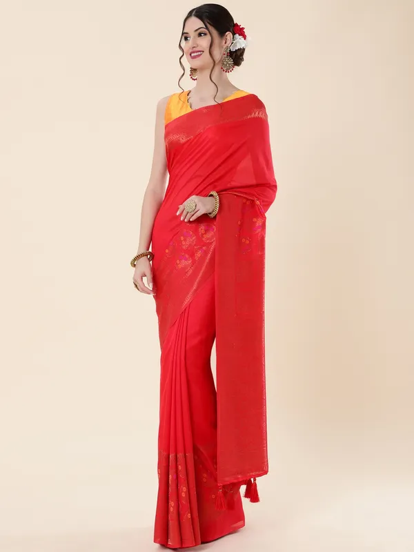 Suha_Womens_Grand_Fashion_Ethnic_Red_Color_Saree