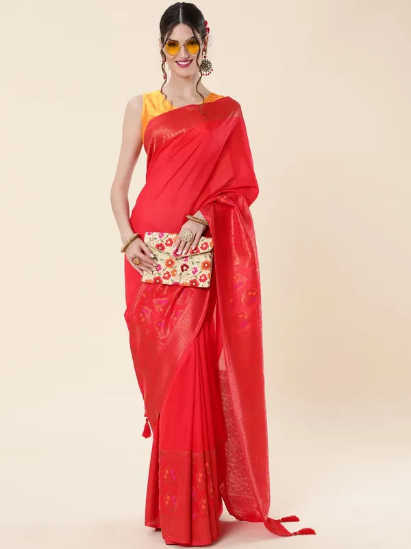 Suha_Womens_Grand_Fashion_Ethnic_Red_Color_Saree