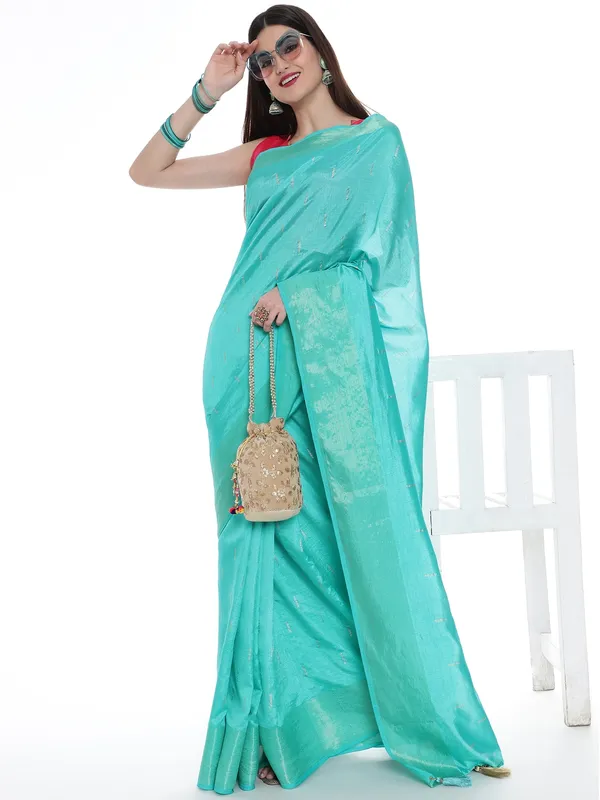 Suha_Womens_Grand_Fashion_Ethnic_Blue_Color_Saree