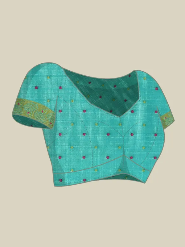 Suha_Womens_Grand_Fashion_Ethnic_Turquoise_Blue_Color_Saree