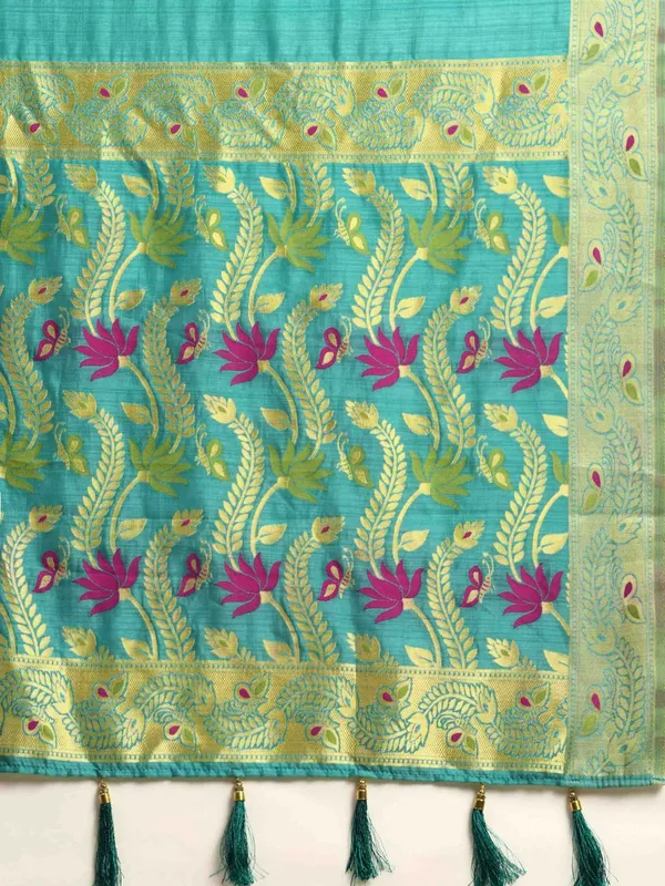 Suha_Womens_Grand_Fashion_Ethnic_Turquoise_Blue_Color_Saree