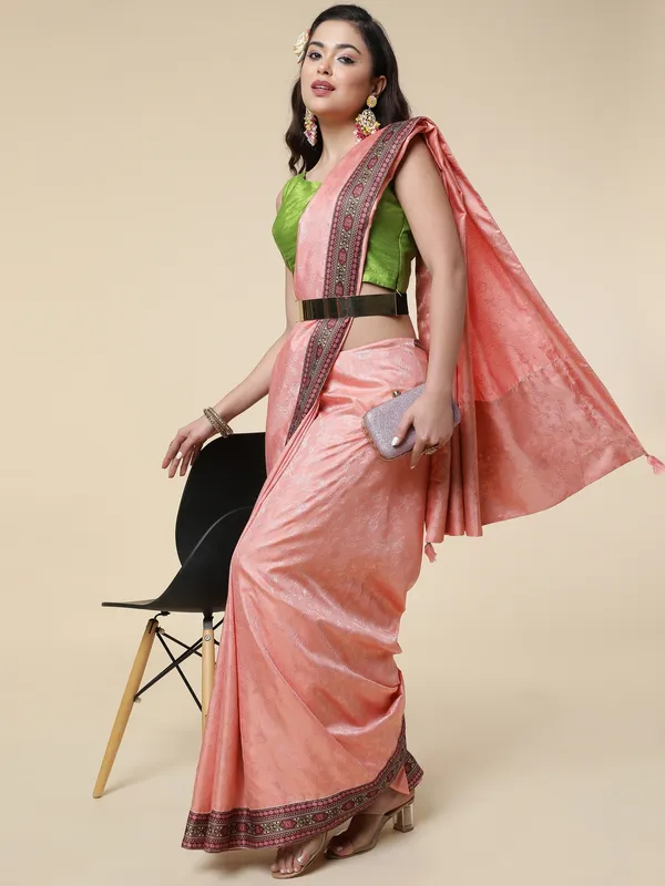Suha_Womens_Grand_Fashion_Ethnic_Peach_Color_Saree
