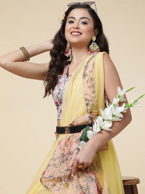 Suha_Womens_Grand_Fashion_Ethnic_Yellow_Color_Saree