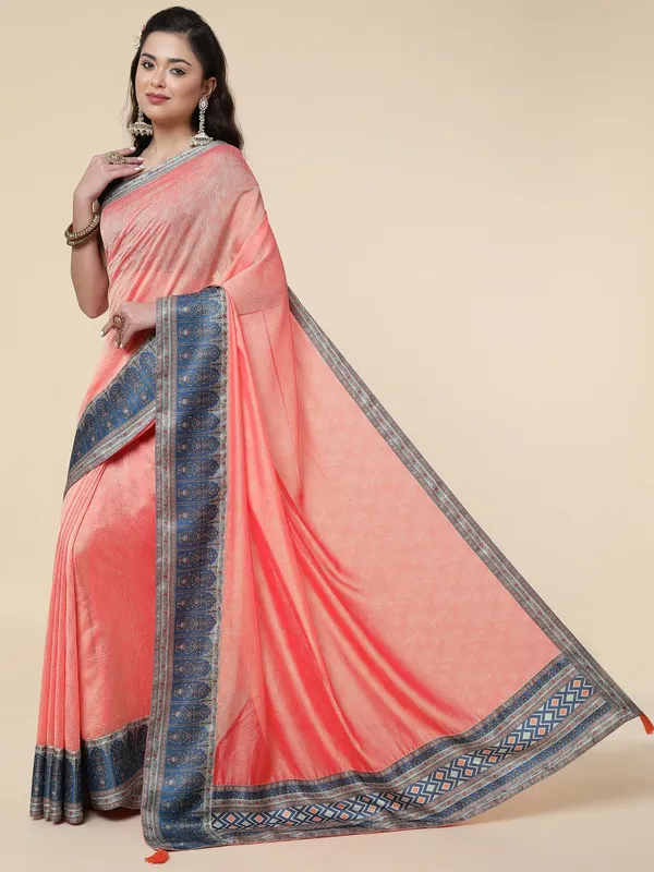 Suha_Womens_Grand_Fashion_Ethnic_Peach_Color_Saree