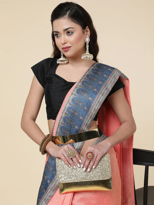 Suha_Womens_Grand_Fashion_Ethnic_Peach_Color_Saree