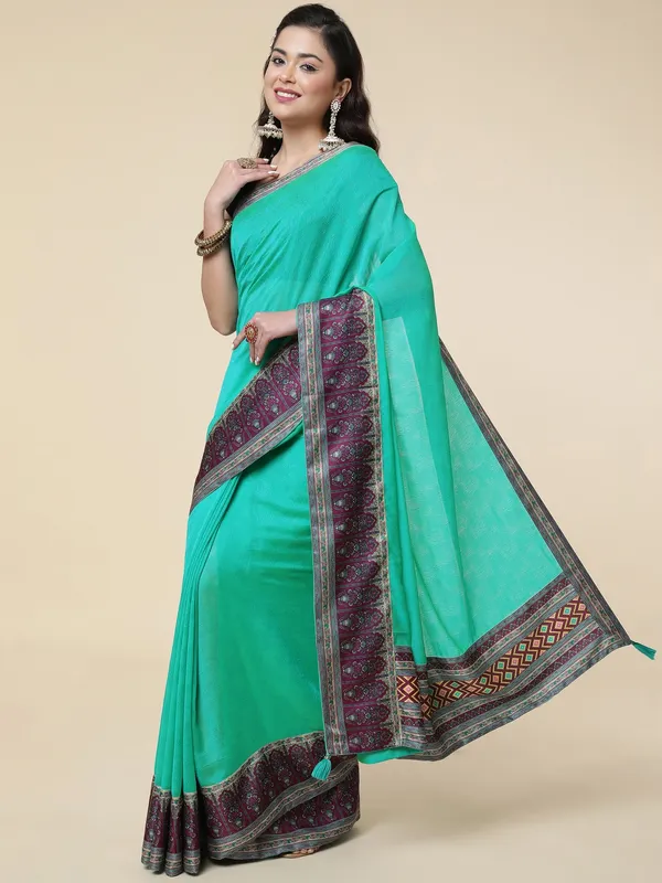 Suha_Womens_Grand_Fashion_Ethnic_Turquoise_Blue_Color_Saree