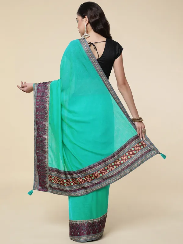 Suha_Womens_Grand_Fashion_Ethnic_Turquoise_Blue_Color_Saree
