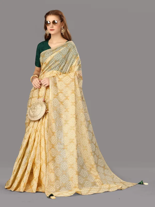 Suha_Womens_Grand_Fashion_Ethnic_Beige_Color_Saree
