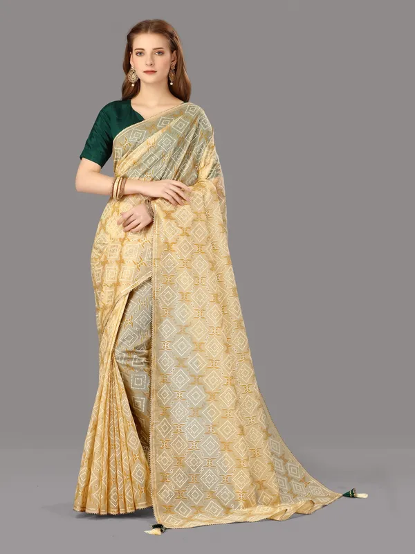 Suha_Womens_Grand_Fashion_Ethnic_Beige_Color_Saree