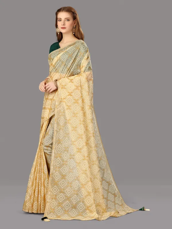 Suha_Womens_Grand_Fashion_Ethnic_Beige_Color_Saree