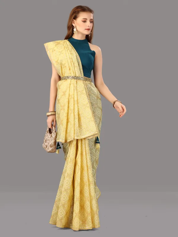 Suha_Womens_Grand_Fashion_Ethnic_Yellow_Color_Saree