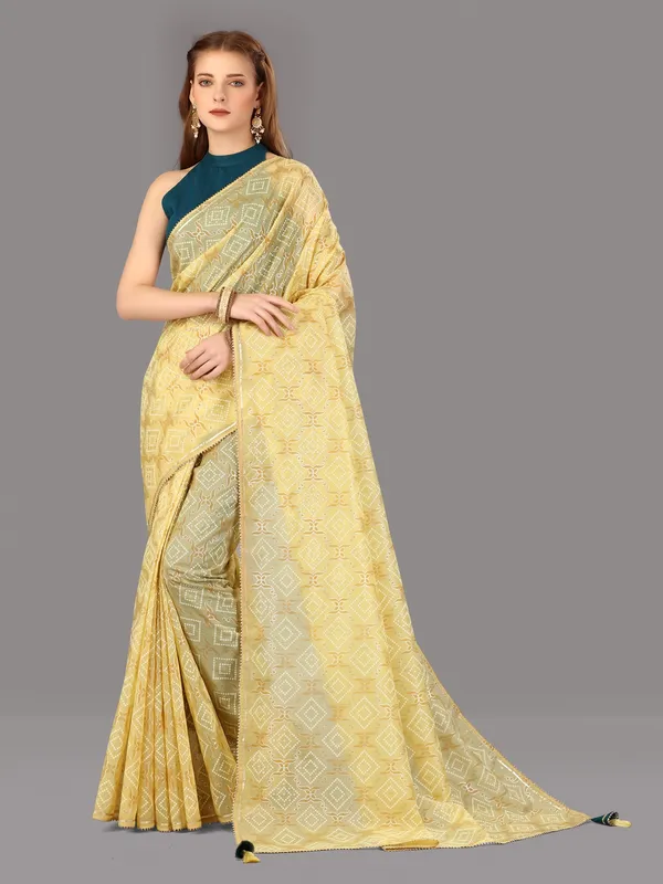 Suha_Womens_Grand_Fashion_Ethnic_Yellow_Color_Saree