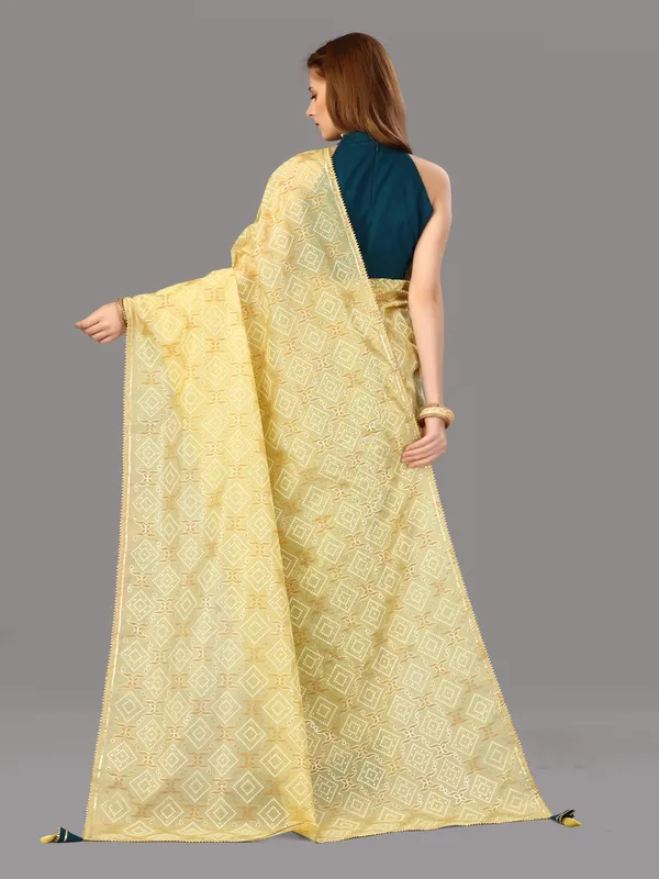 Suha_Womens_Grand_Fashion_Ethnic_Yellow_Color_Saree
