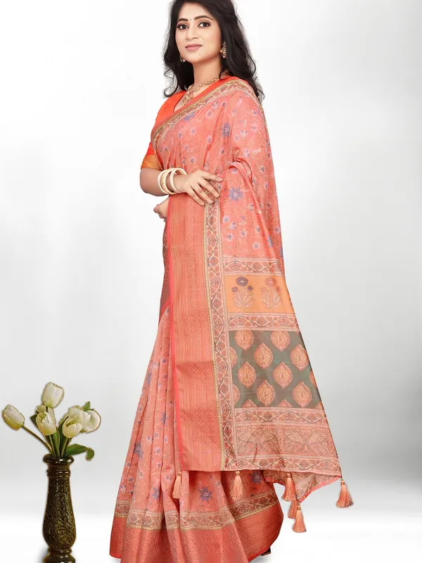 Suha_Womens_Grand_Fashion_Ethnic_Peach_Color_Saree