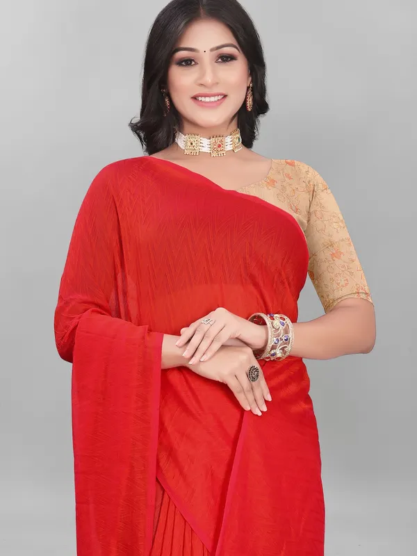Suha_Womens_Grand_Fashion_Ethnic_Red_Color_Saree