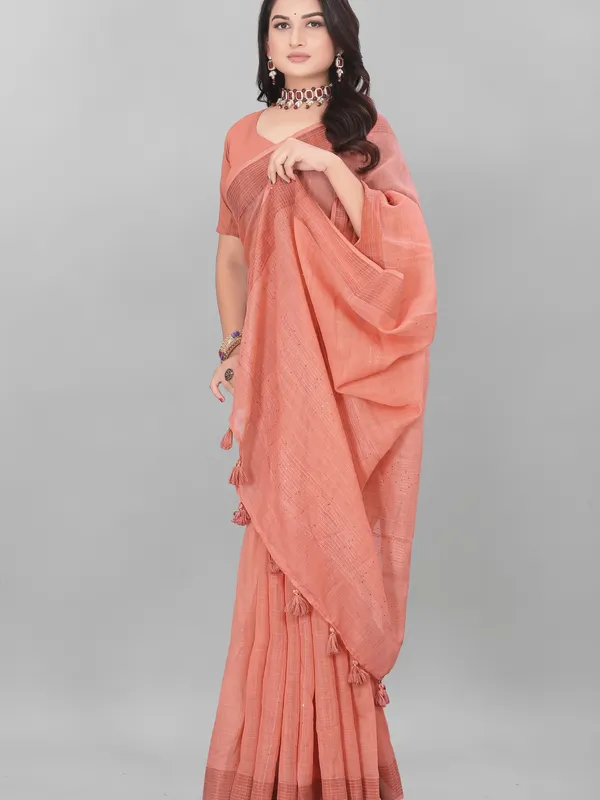 Suha_Womens_Grand_Fashion_Ethnic_Peach_Color_Saree