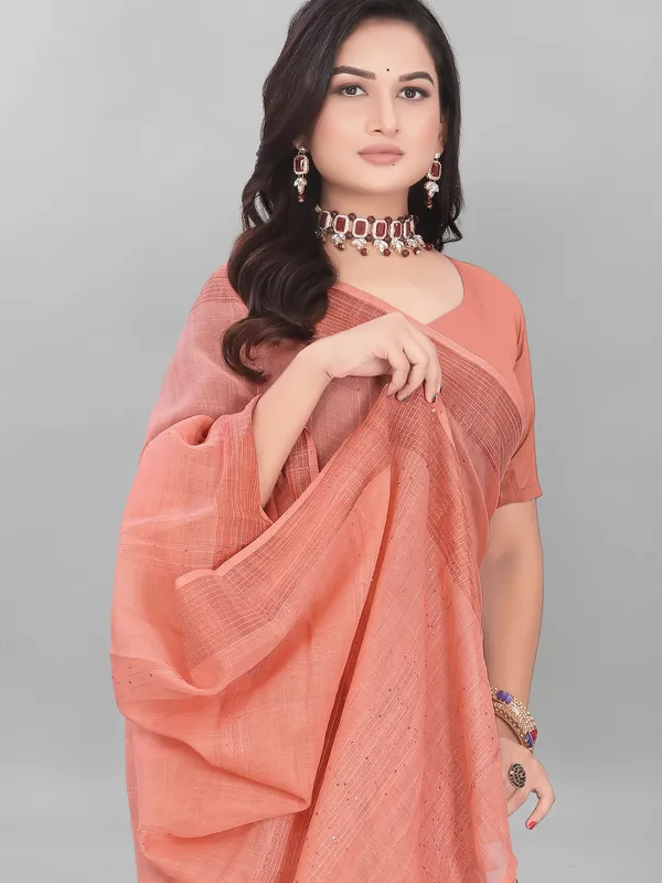 Suha_Womens_Grand_Fashion_Ethnic_Peach_Color_Saree