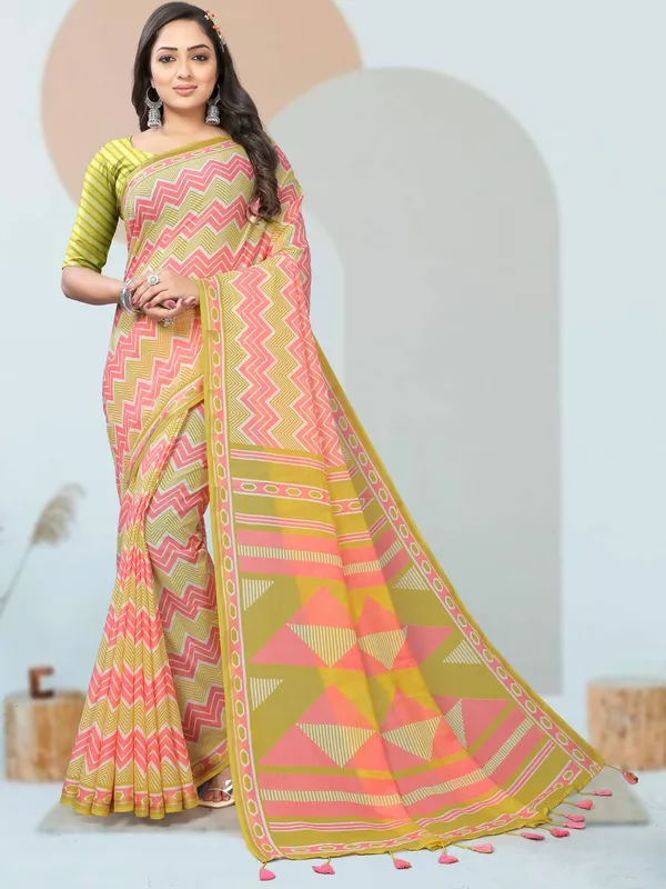 Suha_Womens_Grand_Fashion_Ethnic_Yellow_Color_Saree
