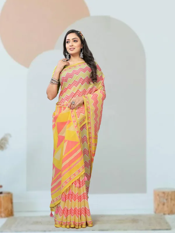 Suha_Womens_Grand_Fashion_Ethnic_Yellow_Color_Saree