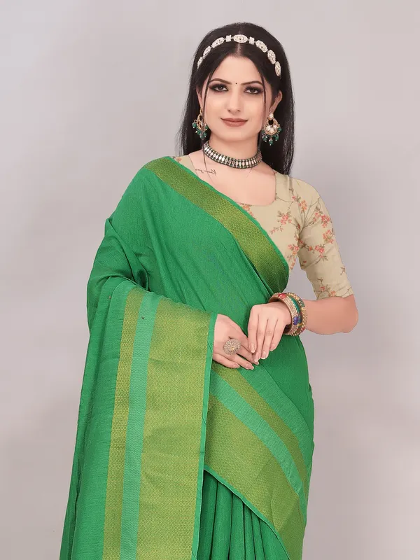 Suha_Womens_Grand_Fashion_Ethnic_Green_Color_Saree