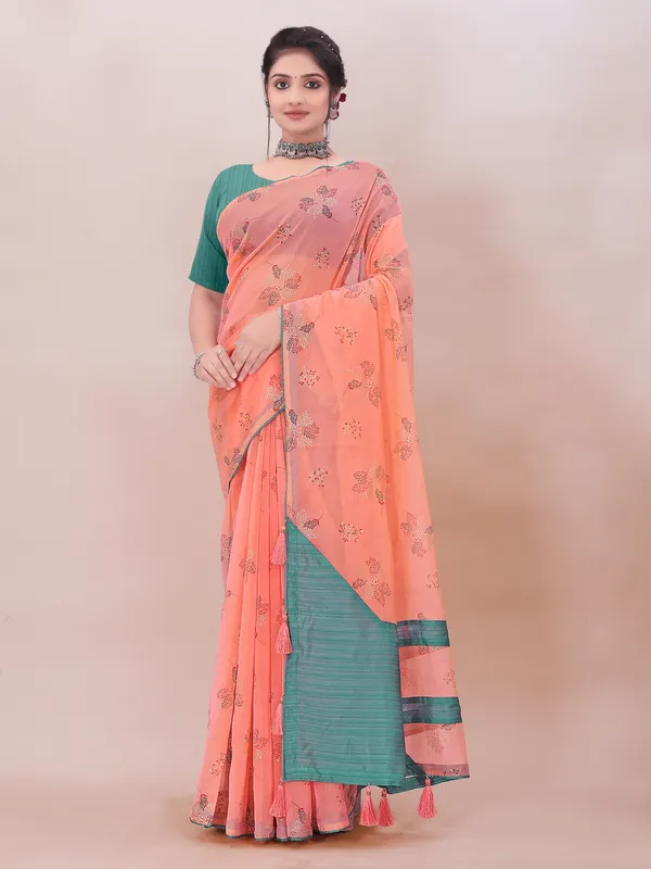 Suha_Womens_Grand_Fashion_Ethnic_Peach_Color_Saree