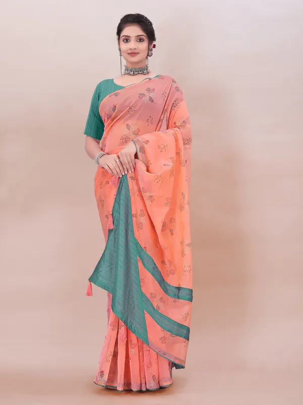 Suha_Womens_Grand_Fashion_Ethnic_Peach_Color_Saree