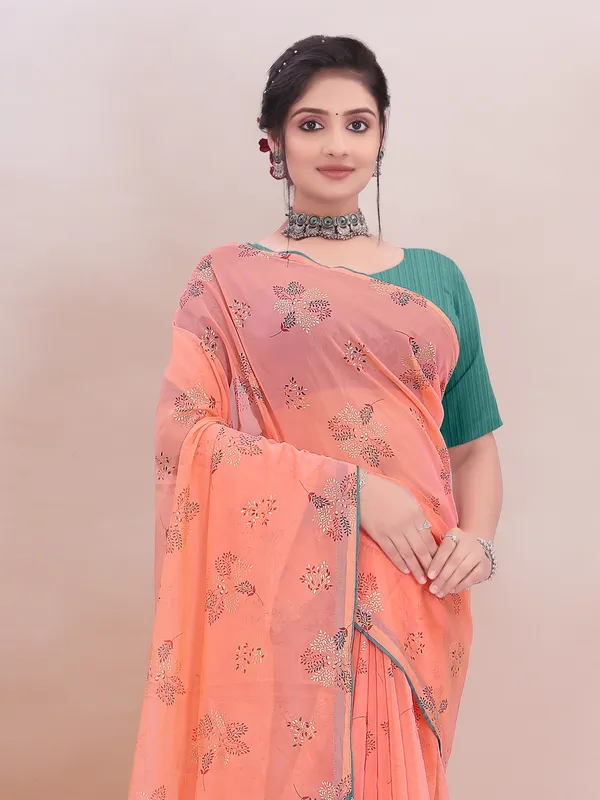 Suha_Womens_Grand_Fashion_Ethnic_Peach_Color_Saree