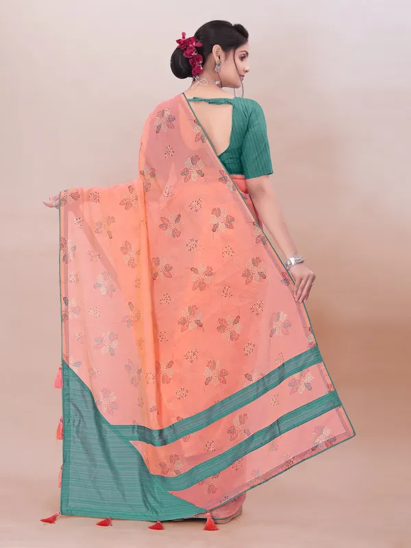 Suha_Womens_Grand_Fashion_Ethnic_Peach_Color_Saree