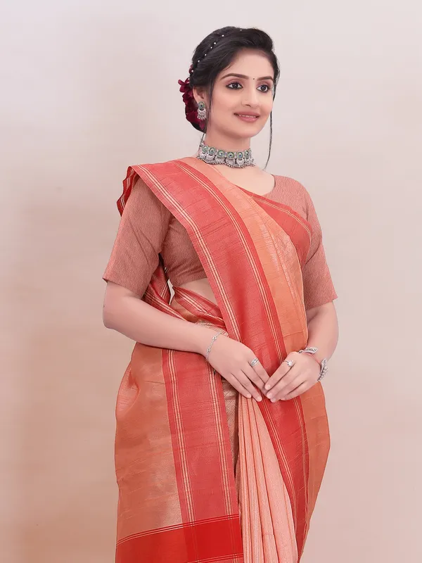 Suha_Womens_Grand_Fashion_Ethnic_Peach_Color_Saree