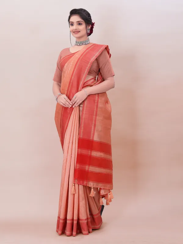 Suha_Womens_Grand_Fashion_Ethnic_Peach_Color_Saree