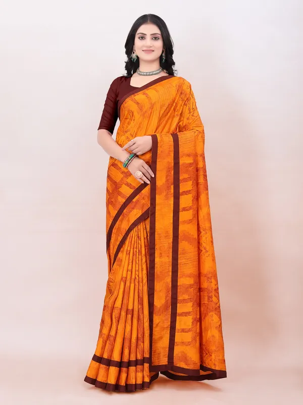 Suha_Womens_Grand_Fashion_Ethnic_Orange_Color_Saree