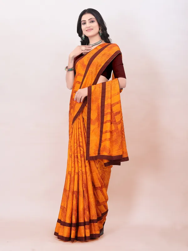 Suha_Womens_Grand_Fashion_Ethnic_Orange_Color_Saree