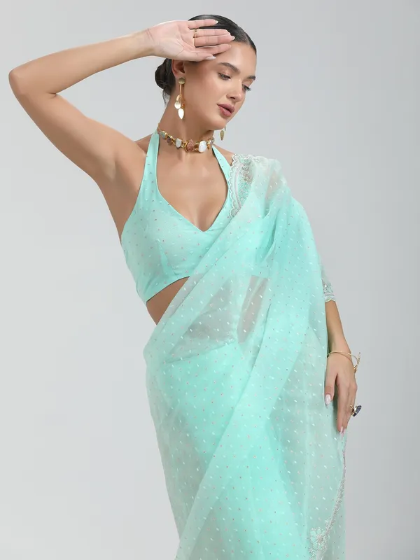 Suha_Womens_Grand_Fashion_Ethnic_Turquoise_Blue_Color_Saree