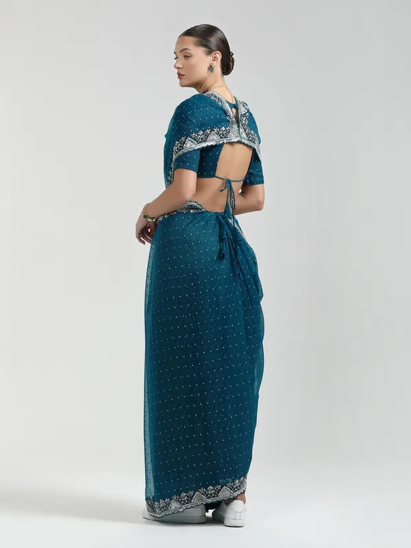 Suha_Womens_Grand_Fashion_Ethnic_Blue_Color_Saree
