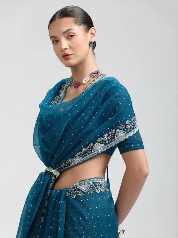 Suha_Womens_Grand_Fashion_Ethnic_Blue_Color_Saree