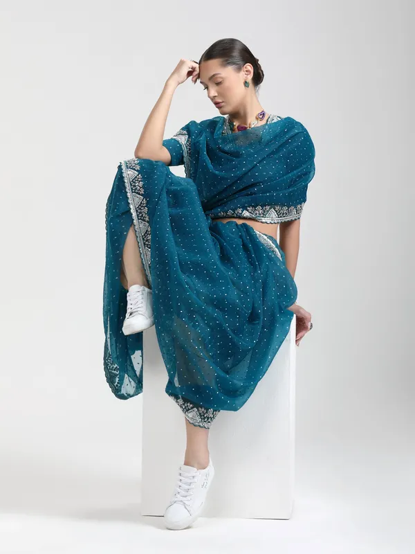 Suha_Womens_Grand_Fashion_Ethnic_Blue_Color_Saree