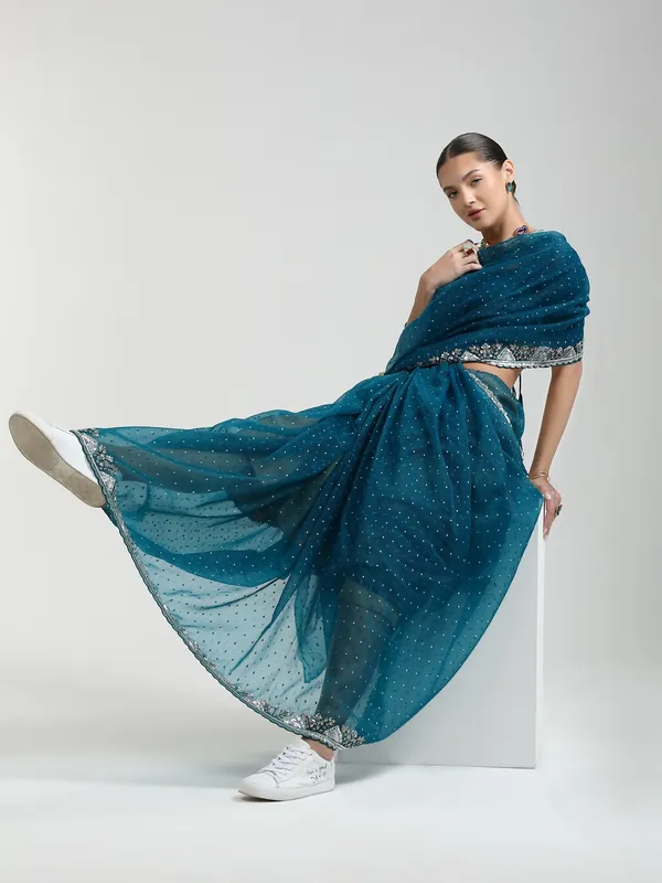 Suha_Womens_Grand_Fashion_Ethnic_Blue_Color_Saree